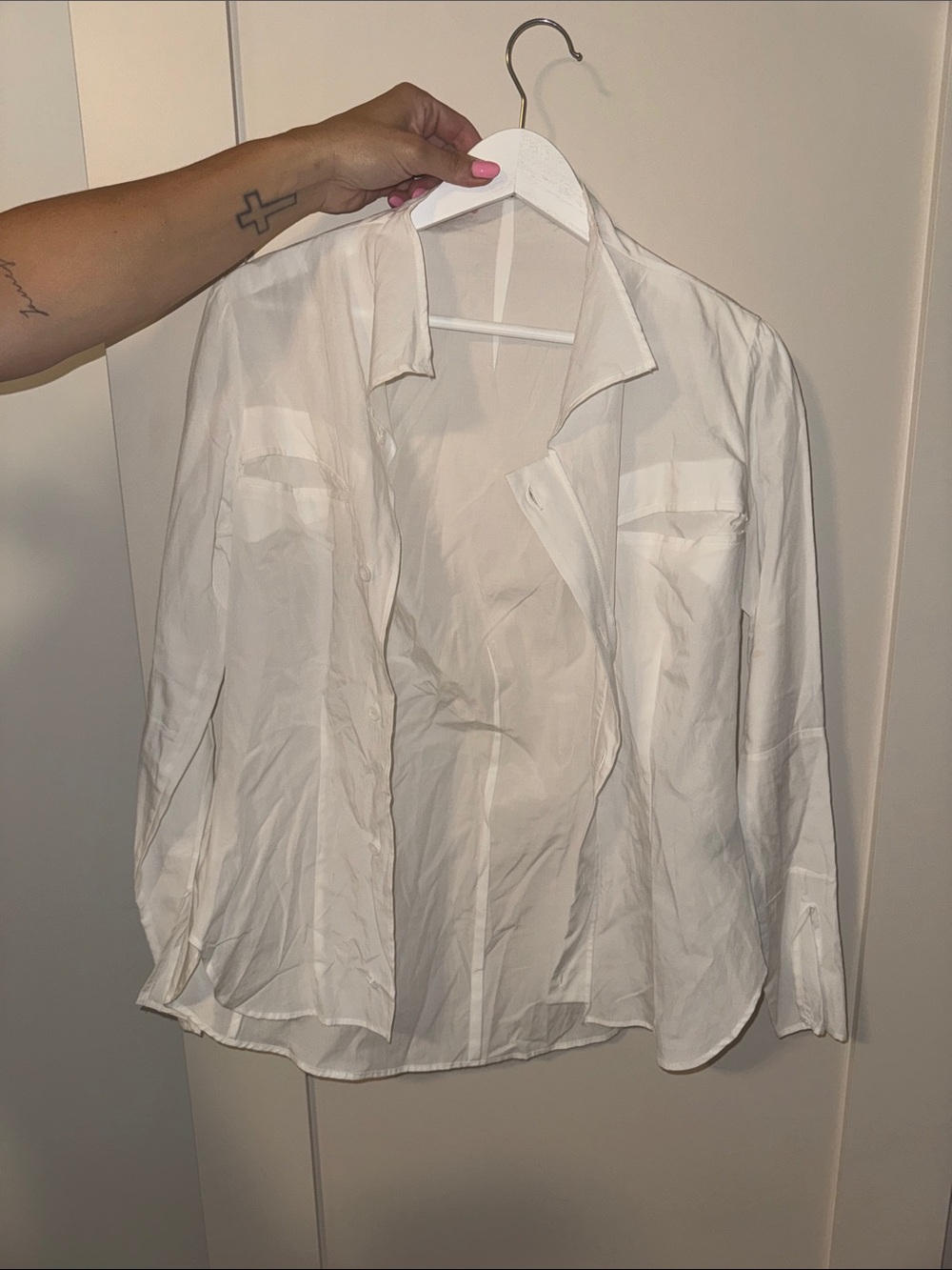 Y's by Yohji Yamamoto White Semi-Sheer Button-Down Shirt